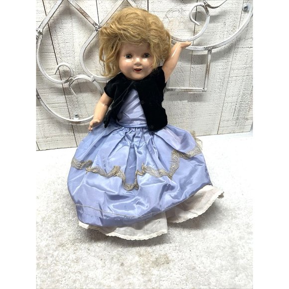 1930's Shirley Temple Doll Composition Original Dress, Pin, Jacket